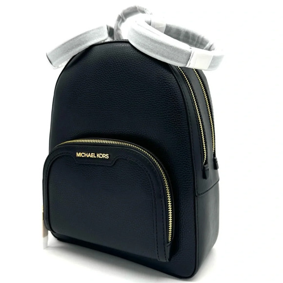 Michael Kors Medium Jaycee Backpack Black/Gold - Picture 2 of 12